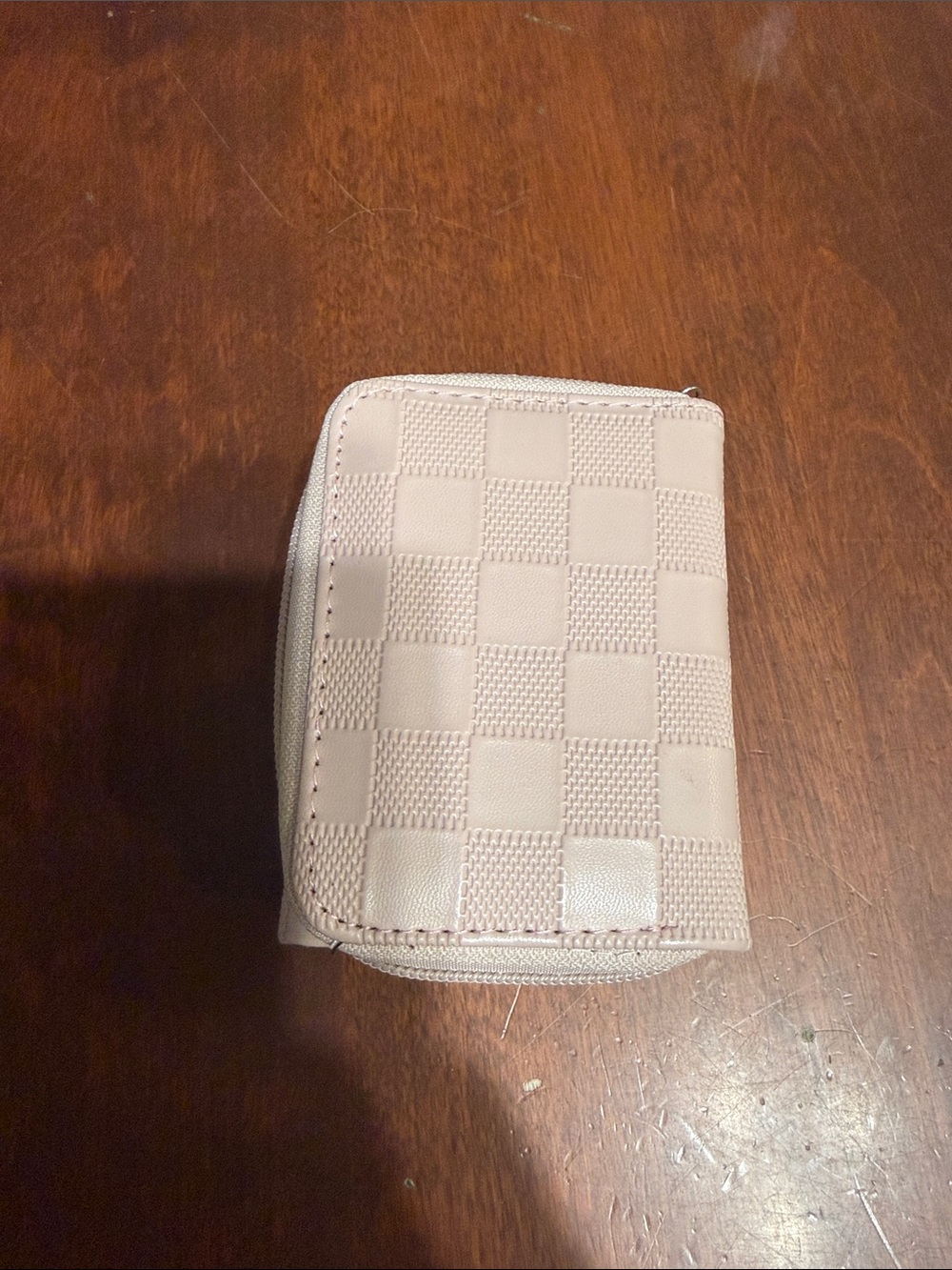 Women’s Check-Pattern Zip Wallet